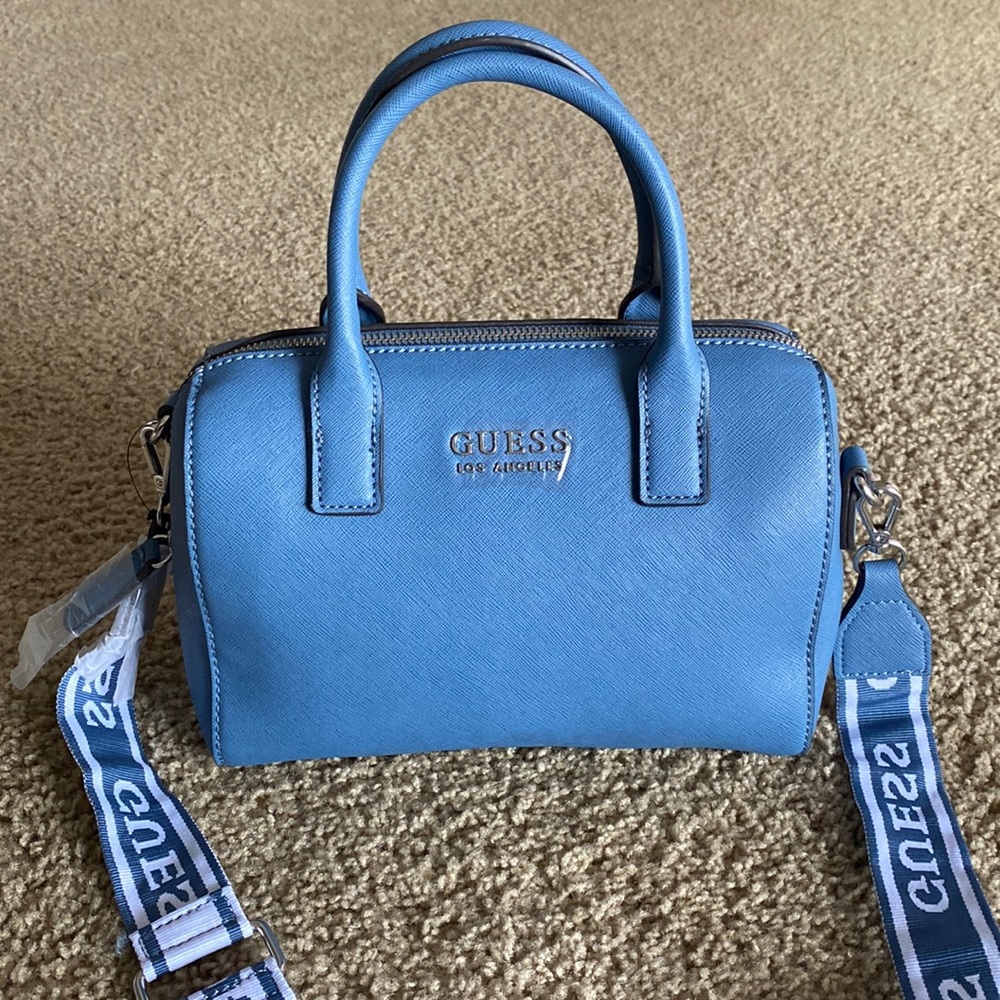 Blue Guess crossbody purse